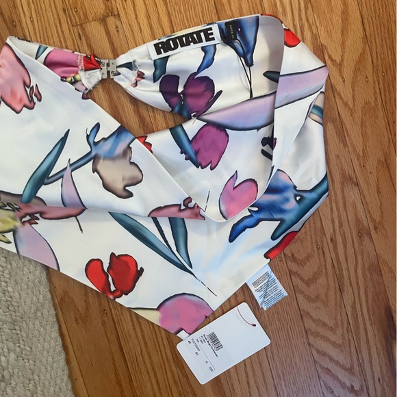 Kicki cutout printed midi skirt and Angie Strapless Handkerchief Hem Top - Picture 6 of 8